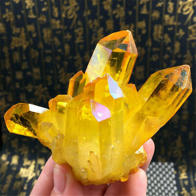 #ad Plating Yellow Quartz Cluster Citrine Crystal Stone Healing Reiki Mineral USA $11.69