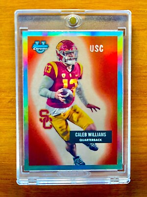 #ad Caleb Williams RARE ROOKIE REFRACTOR INVESTMENT CARD SSP BOWMAN CHROME ROY MINT $29.99