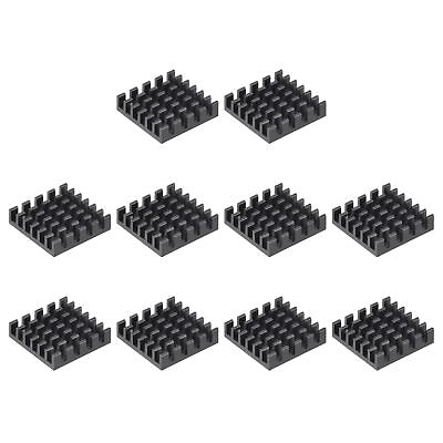 #ad 19x19x5mm Black Sticky Aluminum Heatsink Electronic Radiators for MOS 10 Pcs $8.00