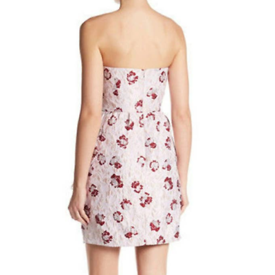 #ad Shoshanna Midnight strapless Pink floral brocade cocktail dress size 8 $109.00