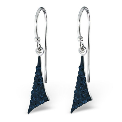 #ad Sparkly Jeans Blue Sterling Silver Hook Earrings Drop Montana Glitter Dangle UK GBP 11.99