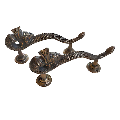 #ad 1 Pair Dragon Brass Door Handle 7.4quot; Vintage Old Style Knob Drawer Pulls Knob $102.00