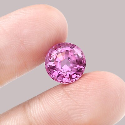#ad AAA Fine Natural Flawless Ceylon Pink Sapphire Loose Round Gemstone Cut 8x8 MM $44.85