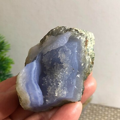 #ad 118g Natural blue chalcedony coarse block stone standard healing h406 $17.55