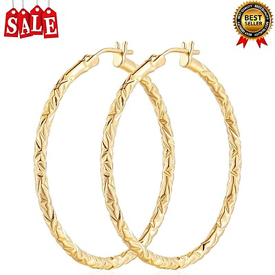 #ad Gold Hoops Earrings 14K Gold Hoop Earrings for Women Large 14K Gold Earrings Hoo $98.49