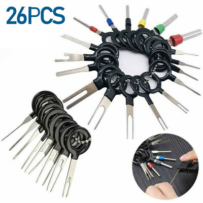 #ad 26 pcs Automotive Wire Terminal Removal Tool Car Wiring Crimp Connector Pin Kit $8.12
