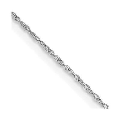 #ad 13quot; 14K White Gold .5 mm Carded Cable Rope Chain Necklace $67.95