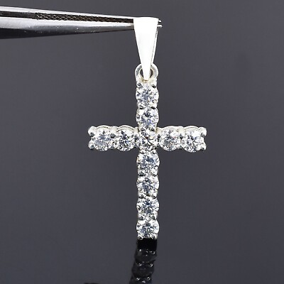 #ad Gorgeous 5Ct Certified Diamond Cross Pendant Unisex Gift. VIDEO $125.00