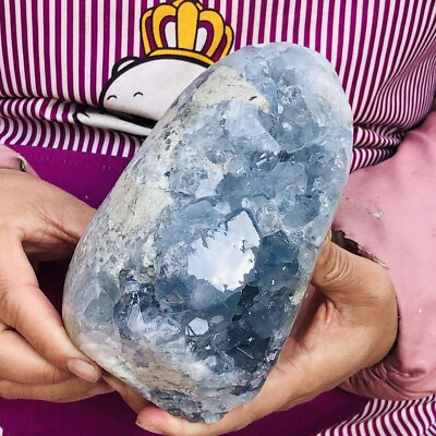 #ad 2110G Natural Beautiful Blue Celestite Crystal Geode Cave Mineral Specimen 581 $142.00