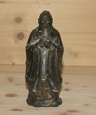 #ad Antique hand made metal man figurine Confucius C $150.87