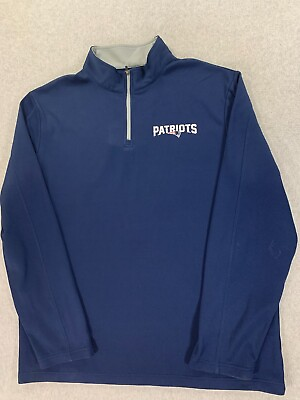 #ad New England Patriots NFL Team Apparel 1 2 Zip Pullover Shirt Men#x27;s XL Blue $18.39