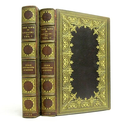 #ad The Life of Benvenuto Cellini 1906 Brentano#x27;s Fine Binding 2 Volumes JA Symonds $179.98