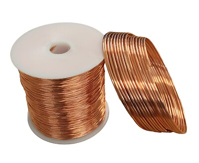 #ad Bare Copper Round Wire 25 Ft. gauges 24222018.16141210 amp; 8 Ga. Dead Soft $8.79