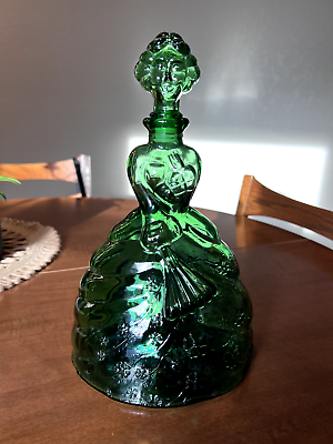 #ad Vintage Empoli Emerald Green Victorian Lady Decanter Made in Italy 11 1 2” $60.00