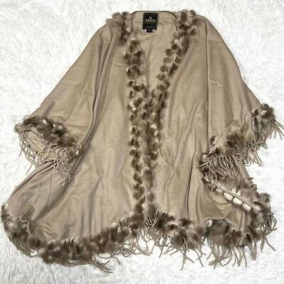 #ad authentic FENDI Poncho 100% cashmere fur freesize beige women#x27;s From Japan $545.58