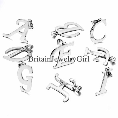 #ad 18quot; Stainless Steel Initial Letter Pendant Necklace for Women Men Girls Boys $8.99