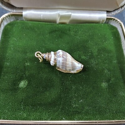 #ad Shell With Gold Trim Pendant $30.00