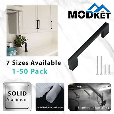 #ad Black Modern Cabinet Handles Bar Pulls Kitchen Bathroom Drawer Hardware Aluminum $97.00