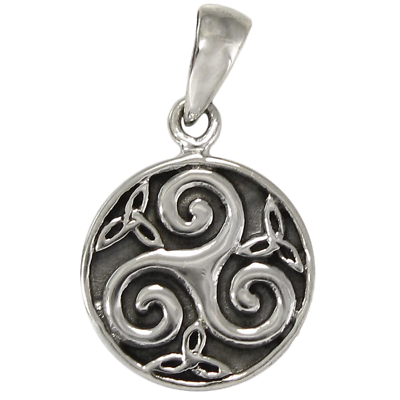 #ad Sterling Silver Celtic Knot Triskele Triskelion Pendant Jewelry Irish Knotwork $14.99