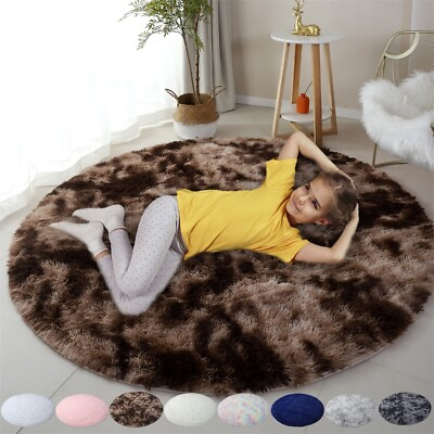#ad Round Luxury Fluffy Rug Soft Shag Carpet for Bedroom Living Room Big Area Rugs $35.85