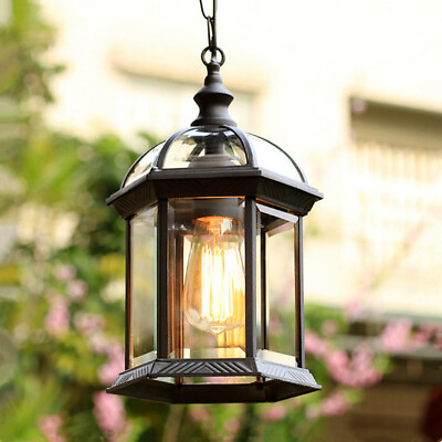 #ad Outdoor Pendant Lighting Black Yard Chandelier Light Garden Porch Ceiling Lights AU $115.62