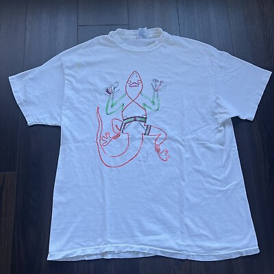 #ad Vintage Lizard Trad Rock Climbing Gear White Single Stitch T shirt XL $67.00