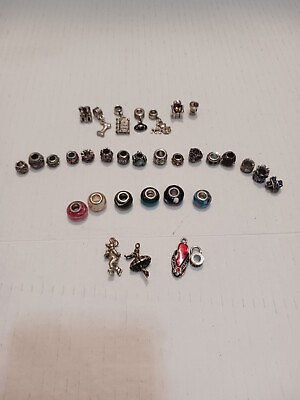 #ad Lot Of 25 Charms for Charm Bracelet Colored Beads Rhinestones Pet Lover 4 TLC#x27;s $74.95