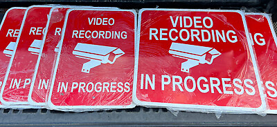 #ad 6 Warning Video Recording In Progress 4 12x18 amp; 2 18x18￼ Metal Sign $45.95