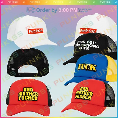 #ad Hat Cap Baseball Trucker Adjustable💋Cotton F**K Printed Snapback Fit All Colors $28.99