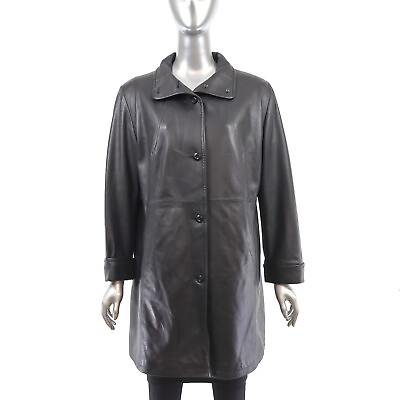 #ad Leather Coat Size L $110.00