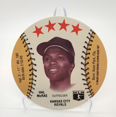 #ad Rare Vintage 1977 Chilly Willee Hal McRae Kansas City Royals Star MSA Disc $6.50