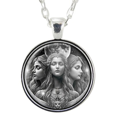 #ad Hecate Triple Goddess Art Pendant Necklace Gothic Witch Jewelry $17.50