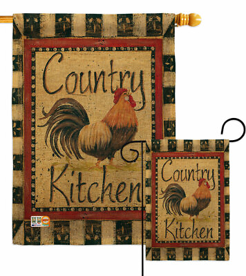 #ad Country Kitchen Burlap Garden Flag Animals Barnyard Animal Yard House Banner $85.95