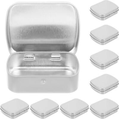 #ad 10pcs Metal Tins With Lids Small Metal Box Tin Containers With Lids Small Items $12.14
