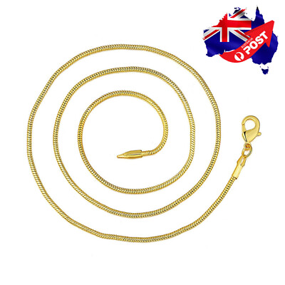 #ad Wholesale 18K Yellow Gold GP 2MM Classic Snake Necklace Chain Mens amp; Womens Gift AU $5.35
