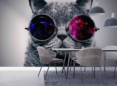 #ad #ad 3D Animal Fashion Cat Self adhesive Removable Wallpaper Murals Wall 41 AU $59.99