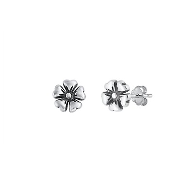 #ad Small Flower Stud Earrings 925 Sterling Silver Push Back 6mm $10.79