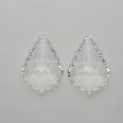 #ad Pair of Swarovski Faceted Crystal Teardrop Pendant Chandelier Part Ornament 50mm $24.99