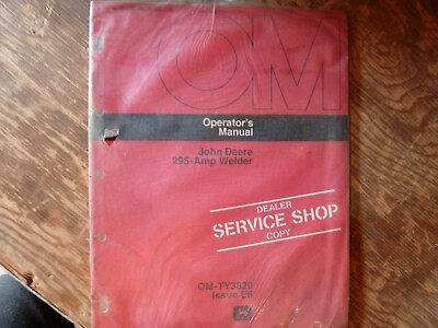 #ad John Deere 295 Amp Welder Owner Owner#x27;s Operator Maintenance Manual OM TY3820 $73.08