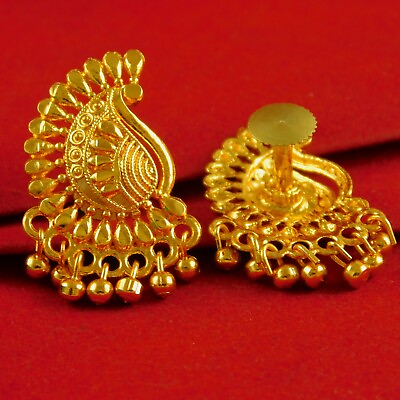 #ad Indian Designer Women Gold Plated Earrings 18K Stud Bollywood Ethnic Jewellery $12.55