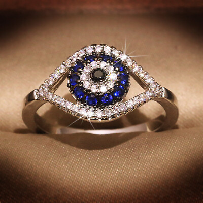 #ad Fashion 925 Silver Rings Women Cubic Zirconia Wedding Jewelry Size 6 10 C $3.10