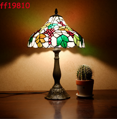 #ad Modern Tiffany Grape Table Lamp Stydy Room Bedroom Indoor Standing Desk Light $219.88