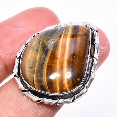#ad #ad Tiger Eye Gemstone 925 Sterling Silver Jewelry Ring Size 6.5 $7.82