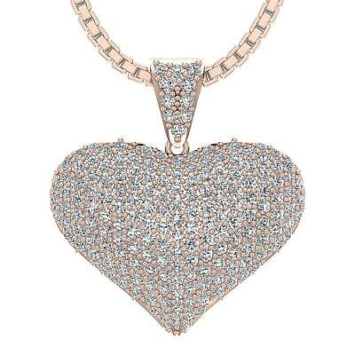 #ad Heart Pendant Necklace Round Cut Diamond I1 G 1.20 Ct 14K White Yellow Rose Gold $772.79
