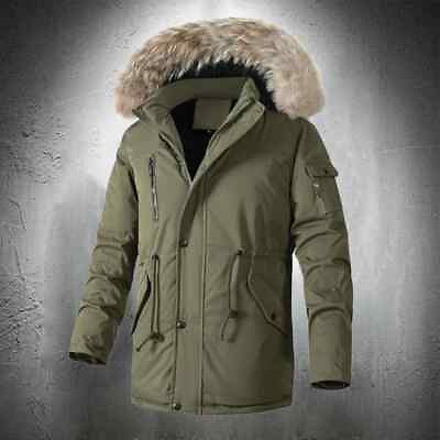 #ad Winter Jackets Men Clothing Men Outdoor Jackets with Adjustable Waist Rope $85.35