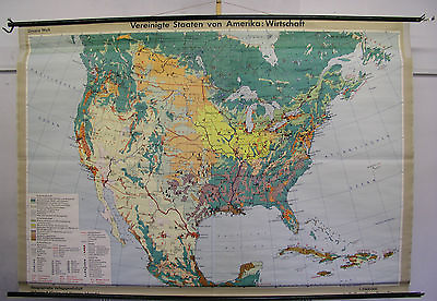 #ad School Wall Map North America USA Economy Vamp;k 3Mio 90 7 8x63in $236.43