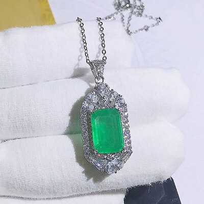 #ad New Rectangle Neon Green Citrine Topaz Gemstone Women Charm Necklace Pendant $9.99
