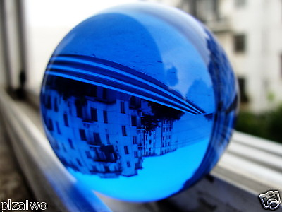 #ad 40mm Stand Asian Rare Natural Quartz Blue Magic Crystal Healing Ball Sphere $7.79