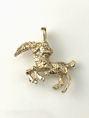 #ad Capricorn Sea Goat 24k Yellow Gold Plated Zodiac Charm Pendant Astrological Sign $13.49
