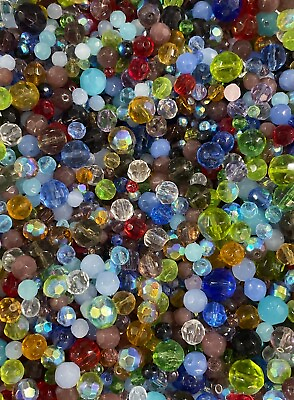 #ad Round Faceted 3oz or 7oz New Glass Bead Lot 🖤 Gorgeous Mix $22.00